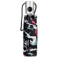 thumbnail image 3 of Totes Recycled Canopy One-Touch Auto Open Ultra Compact Mini Travel Umbrella With Carrying Case Black Combo Unicorn, 3 of 3