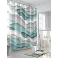 thumbnail image 3 of Fsddascl Teal Ombre Shower Curtain Set - Standard 72" x 72" Washable Bathtub Curtain with 12 Hooks, Modern Geometric Moire Abstract Art Waterproof Fabric Stall Shower Curtains for Bathroom/Bathtub, 3 of 6