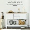 thumbnail image 4 of HOMCOM Console Table with 2 Drawers and Cabinets Retro Sofa Table, 4 of 10
