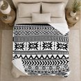 thumbnail image 5 of Black White Tribal Geometric, Cozy Friendship Quote Scene, Warm Flannel Blanket for Living Room and Reading Nook, Art Lovers Thanksgiving Gift, Artistic Home Decor, 5 of 9
