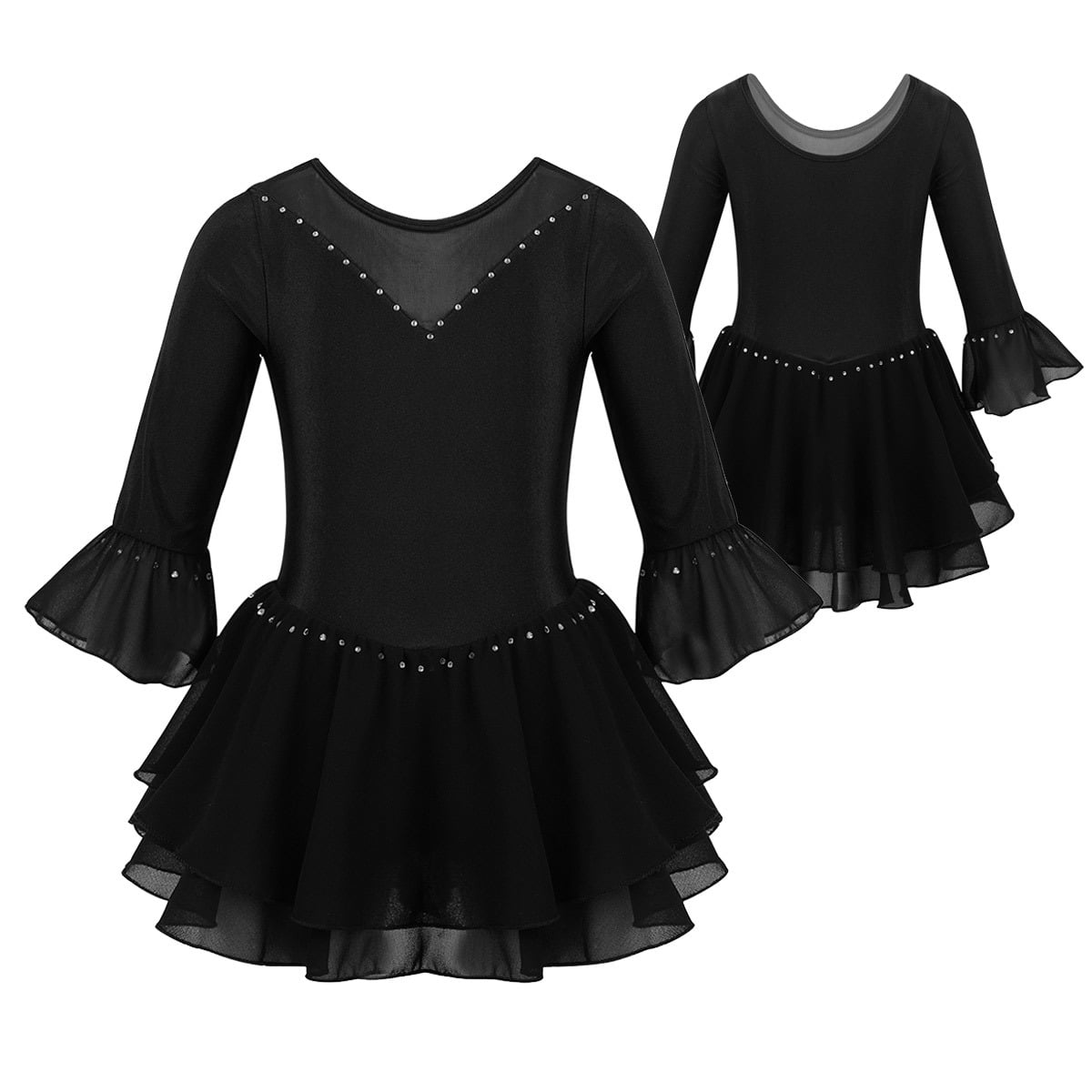 Aislor Kids Girls Figure Ice Skating Competition Gymnastic Leotard