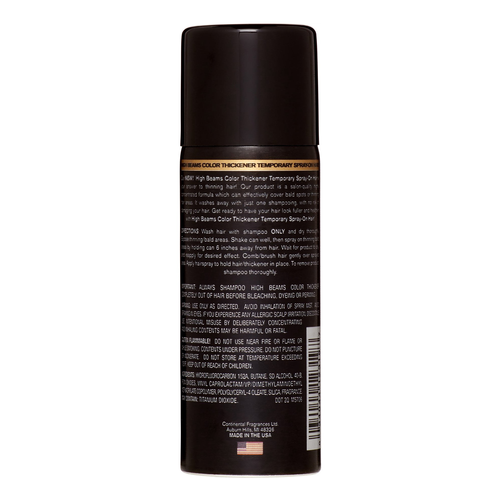 [3 PACK] High Beams Color Thickener Temporary Spray-On Hair [#10 JET BLACK] 2.7 oz. * BEAUTY TALK LA *