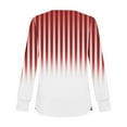 thumbnail image 4 of NuoCaiYun Womens Fashion Stripe Printed Pullover Winter V-Neck Open Button Long Sleeve Tops Polyester Spandex, 4 of 6