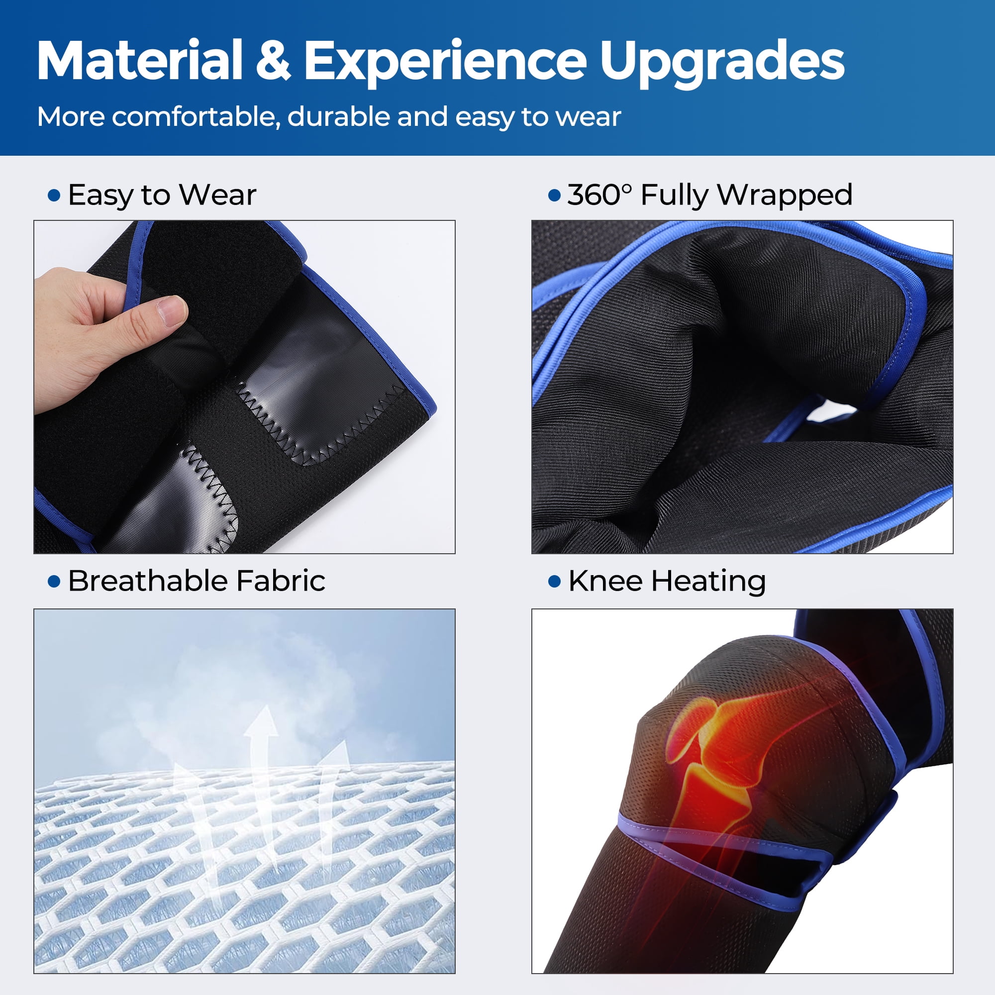 Leg Massager with Air Compression & Heat for Foot Calf Thigh, Upgrade Full Leg Wraps for Circulation, with 3 Modes 3 Intensities 2 Heat Levels for Muscle Fatigue, Compression Boots Machine