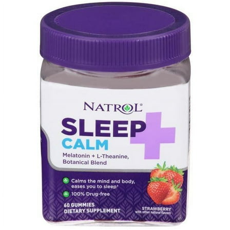 Natrol Sleep Calm Melatonin   L-Theanine, Botanical Blend, 60 gummies