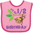thumbnail image 3 of Inktastic Half Birthday 6 Months Baby Monkey Boys or Girls Baby Bib, 3 of 4