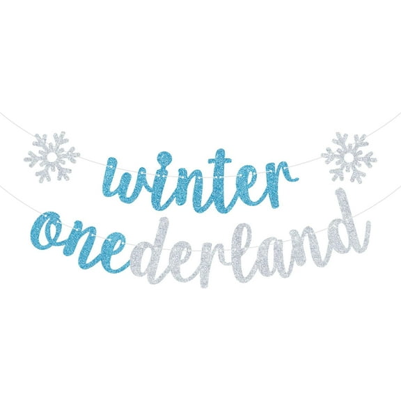 Winter Onederland Banner, Snowflake 1st Birthday Sign, Snow One, BoGirls Winter 1st Birthday Party Decorations