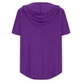 thumbnail image 3 of Kovlvoll Womens Tops V-Neck Short Sleeve Solid Color Loose Casual T-Shirt Summer Oversized Hooded Top, 3 of 5