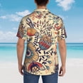 thumbnail image 4 of Kll Men'S Hawaiian Shirt Short Sleeve Button Down Beach Shirts-Floral With Birds And Fantasy Flowers, 4 of 7