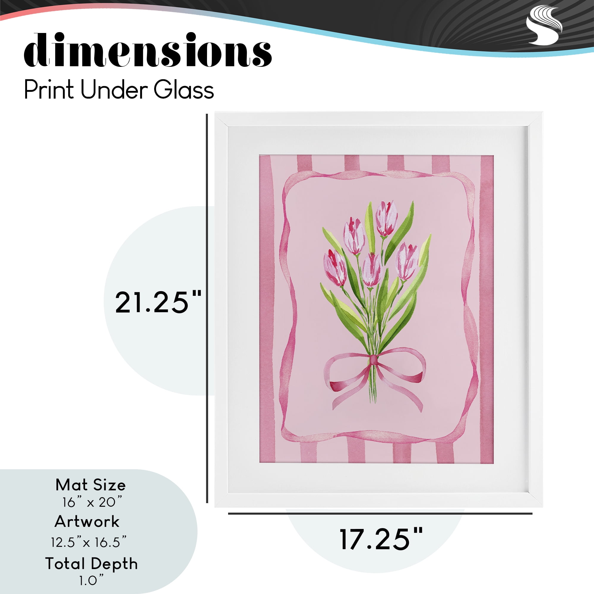 Pretty And Sweet Tulips White Framed Print Under Glass, design by Nina Jacobs