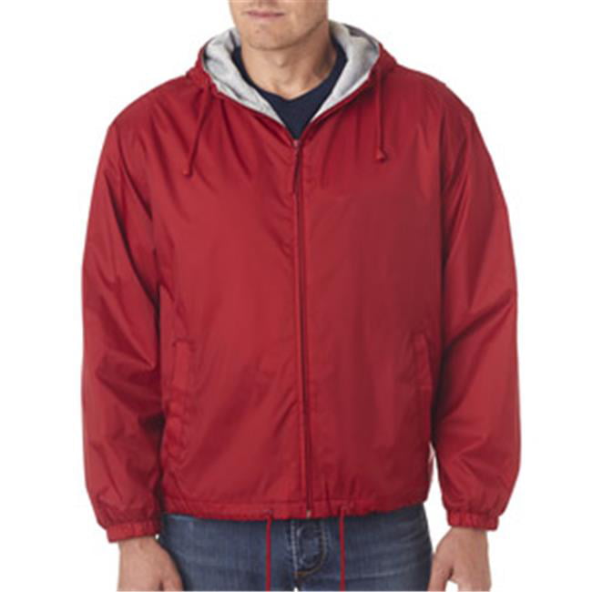 UltraClub 8915 Adult Fleece-Lined Hooded Jacket - Red, Small - Walmart.com