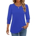thumbnail image 4 of Fantaslook Womens Tops 3/4 Sleeve with Buttons Dressy Casual Blouses Summer Shirts Beach Vacation Trendy Clothes, 4 of 9