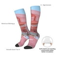 thumbnail image 4 of Xecao Pastel Pink Beach Cafe Print Compression Socks for Both Men And Women for Running, Travel, Flight, Nurse, 4 of 6