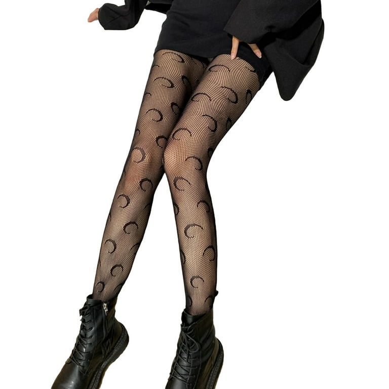 JYYYBF Women Fishnets Tights Small Hole Thigh High Sexy Moon