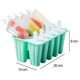 thumbnail image 3 of Moldes Para Paletas Bandeja de moldes de paletas de hielo de bricolaje para el hogar para hacer helados de silicona (verde de 10 celdas), 3 of 7