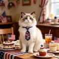 thumbnail image 4 of Chmadoxn Independence Day Pet Tie for Dogs and Cats, 4th of July Patriotic Stars and Stripes Adjustable Necktie, Red White and Blue Memorial Day Holiday Grooming Accessory, 4 of 6