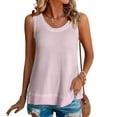 thumbnail image 2 of YUGYXL Solid Color Basic Tank Tops for Women Crewneck Undershirt Loose Fit Flowy Tank Top Casual Sleeveless Under Shirts Pink,S, 2 of 6