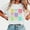 White, variant on QUNYINEY Pullover Women's T-Shirts Easter Casual Short Sleeve Crew Neck Tops Loose Women Tops