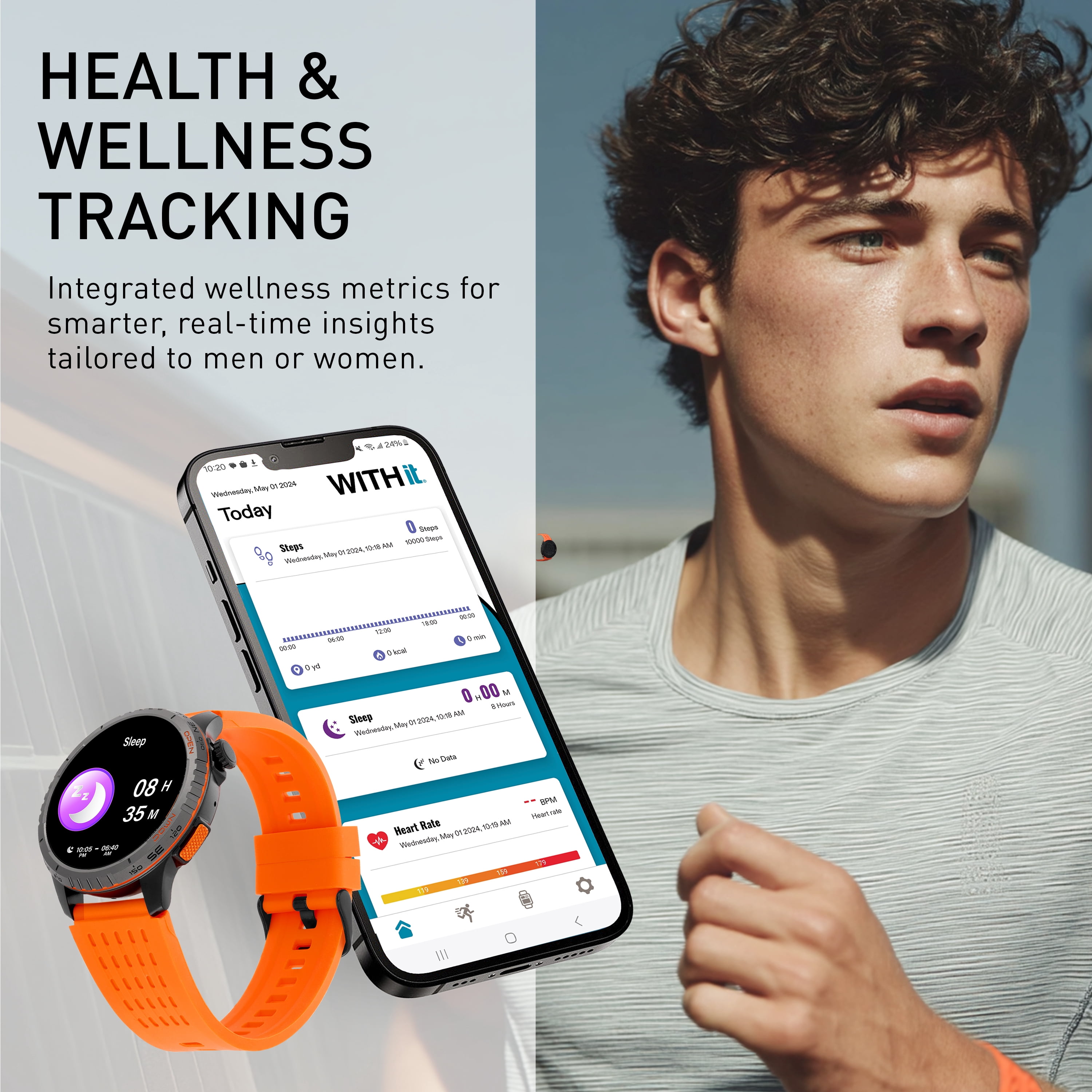 WITHit Zetta Series Smartwatch, 1.43" Full Touch Amoled Screen, Unisex