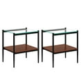 thumbnail image 4 of Tcbosik 2 Pack Side Tables, 2-Tier Modern End Table with Glass Top and Metal Legs, Small Accent Table with Open Shelf for Living Room, Bedroom, Clear & Brown & Black, 4 of 8