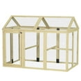 thumbnail image 2 of Topcobe Wooden Chicken Run, Combinable Design with Perches, 4.6' x 2.8', Outdoor Wooden Pet Shelter, Nature Wood, 2 of 11