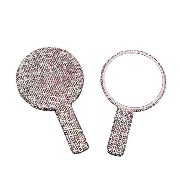 RAGUPEL Hand Mirror Classic Design Hand Mirrors with Handle High Reflection Mirror Surface Make Up Mirror Pink