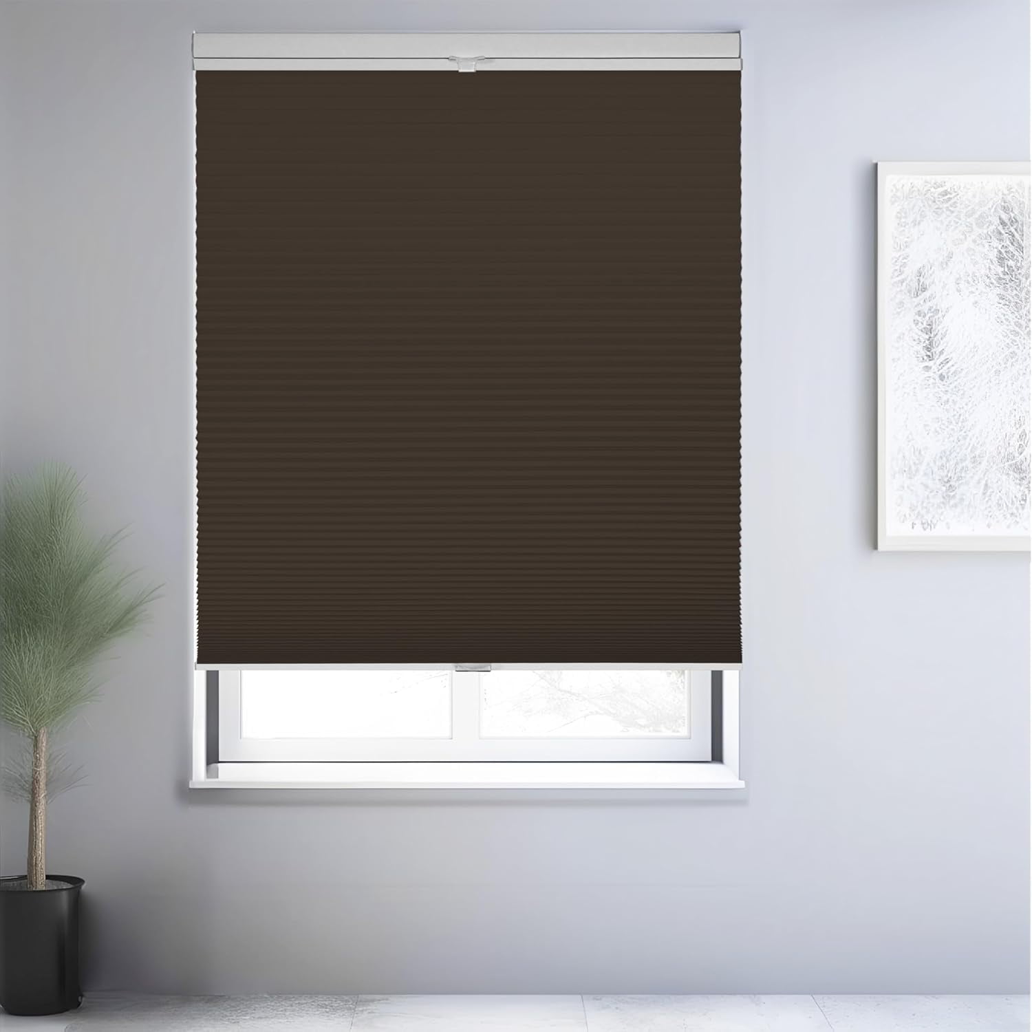 Chicology Brown Blackout Cordless Top Down Bottom Up Cellular Shades 51.75 in. W x 48 in. L