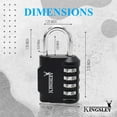 thumbnail image 2 of 2 Pack 4 Digit Combination Padlock for School Gym Locker Weatherproof No Keys Necessary, 2 of 8