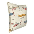 thumbnail image 2 of Kll Striped Vintage Planes Decorative Throw Pillow Covers Velvet Soft For Couch Sofa Bedroom Living Room Outdoor -16"X16", 2 of 8
