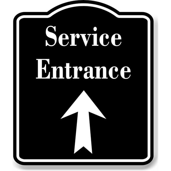 Service Entrance Up Arrow BLACK Aluminum Composite Sign, 15"x18"