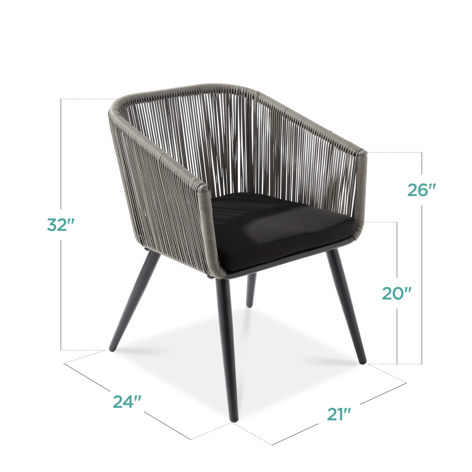 Best Choice Products Set of 2 Outdoor Patio Dining Chairs Woven Wicker Seating 250lb Capacity - Gray/Black