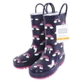 thumbnail image 2 of Hudson Baby Girls Rain Boots, Navy Rainbow, 7 Toddler, 2 of 4