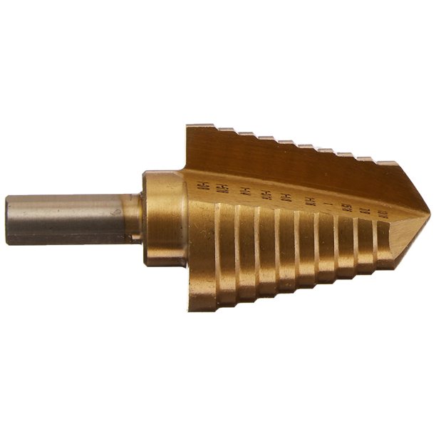 10187A Titanium Nitride Coated Step Drill Bit 9/16", High Speed Steel