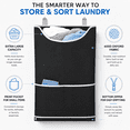 thumbnail image 3 of Kabuer Hanging Laundry Hamper Bag, Door Hanging Hamper for Convenient Laundry Storage, Black, 3 of 6
