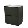 thumbnail image 3 of Christopher Knight Home 30" Bathroom Vanity with Ceramic Sink and Soft Close Drawers, Fluted Design, Green, 3 of 10