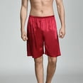 thumbnail image 5 of Asxite Mens Pajama Pants Solid Plus Size Ice Satin Thin 5/8 Length Home Shorts, 5 of 5