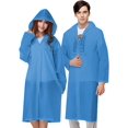 thumbnail image 1 of Poncho de Lluvia, Poncho de Lluvia de 2 Piezas, Poncho Reutilizable de Material EVA, Poncho de Lluvia para Mujeres y Hombres, Perfecto para Acampar, Festivales y Senderismo, Azul, Talla única, 1 of 5