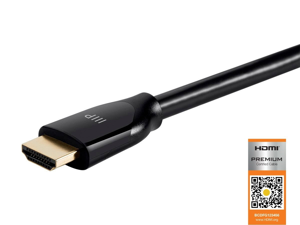 Monoprice HDMI Cable - 30 Feet - Black | Certified Premium, High Speed, 4k@60Hz, HDR, 18Gbps, 24AWG, YUV 4:4:4, Compatible with UHD TV and More