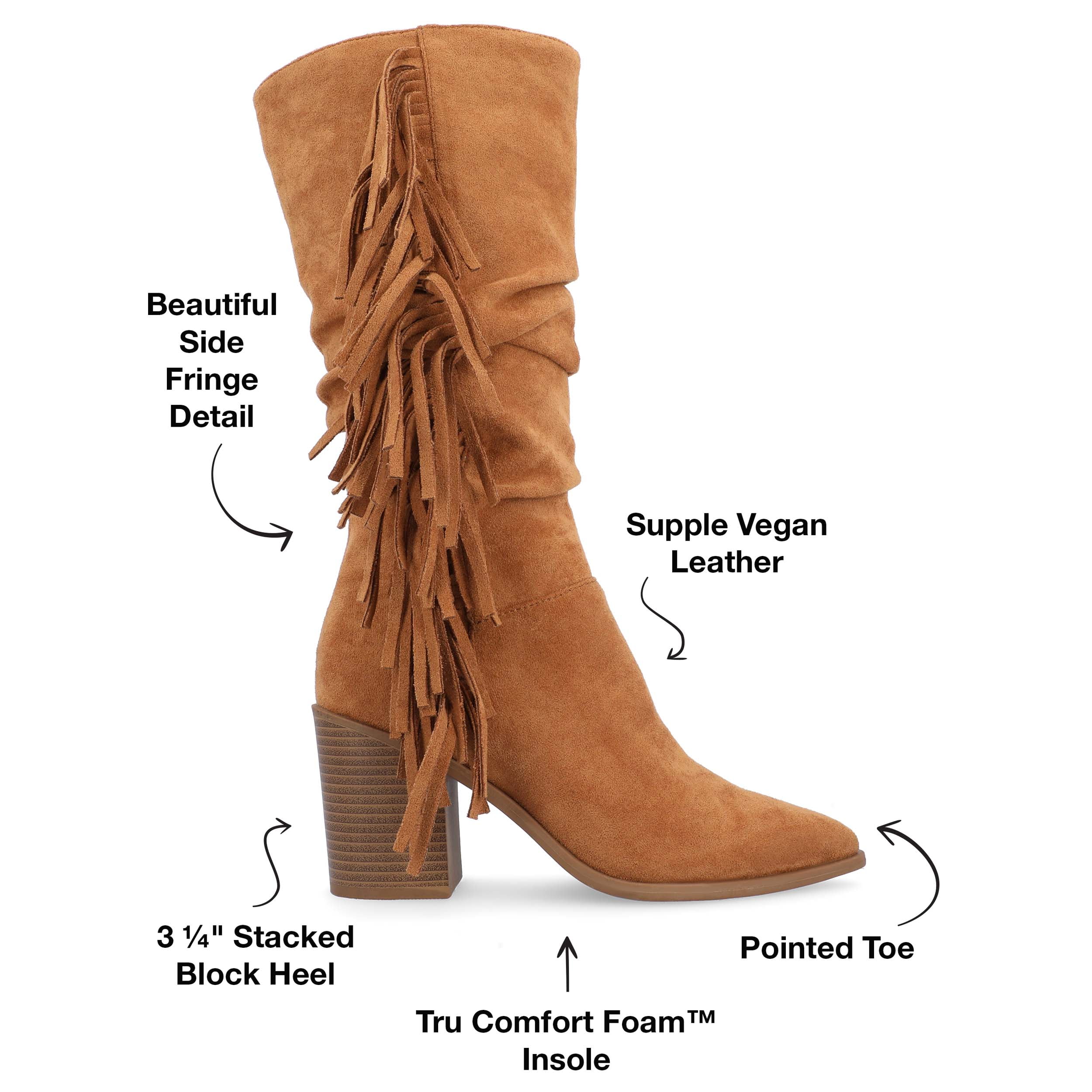 Journee Womens Hartly Extra Wide Calf Western Mid Calf Boots
