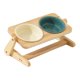 thumbnail image 3 of Comederos elevados para gatos, inclinados, para mascotas, para agua y comida de perros, altura ajustable Beige Verde Oscuro, 3 of 9