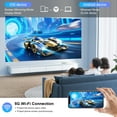 thumbnail image 5 of 5G WiFi Bluetooth Projector, Native 1080P 20000LM 450" Display Support 4K Movie Projector, High Brightness for Home Theater and Business, Compatible with iOS/ Android/ TV Stick/ HDMI/ USB, 5 of 7