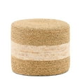 thumbnail image 6 of IVV Handmade Woven Foot Stool, Round Ottoman for Living Room, Bedroom, or Meditation, Natural Water Hyacinth & Beige Seagrass, 6 of 6