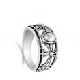 thumbnail image 4 of Oval Filigree Cross Floral Bead Wide Ring .925 Sterling Silver Band Jewelry Female Male Size 11, 4 of 4