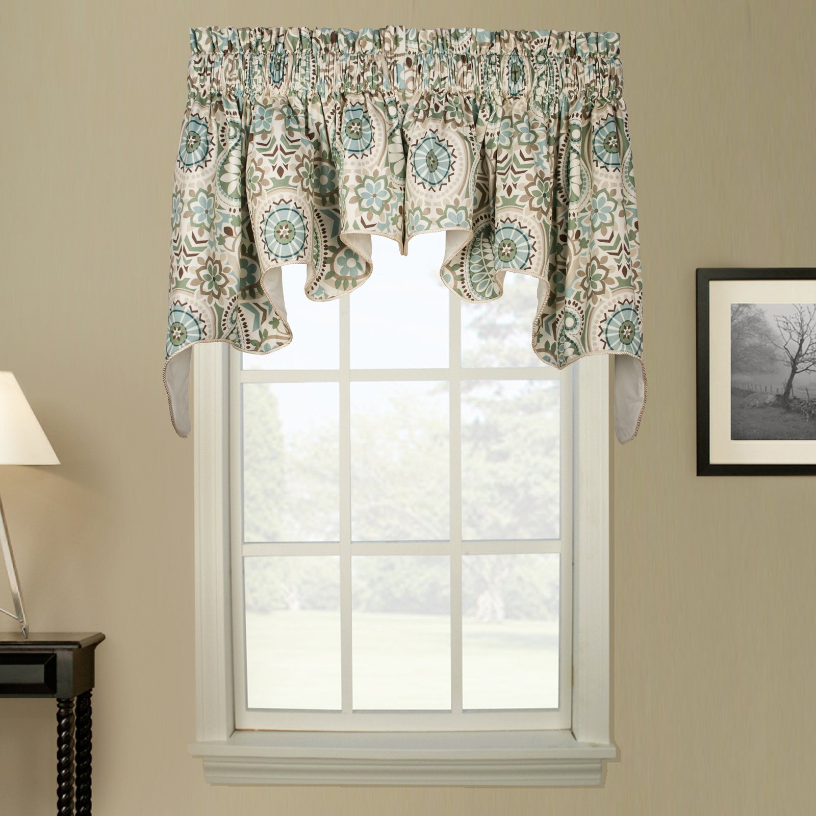 Ellis Curtain Paisley Prism Lined Arch Valance - Walmart.com