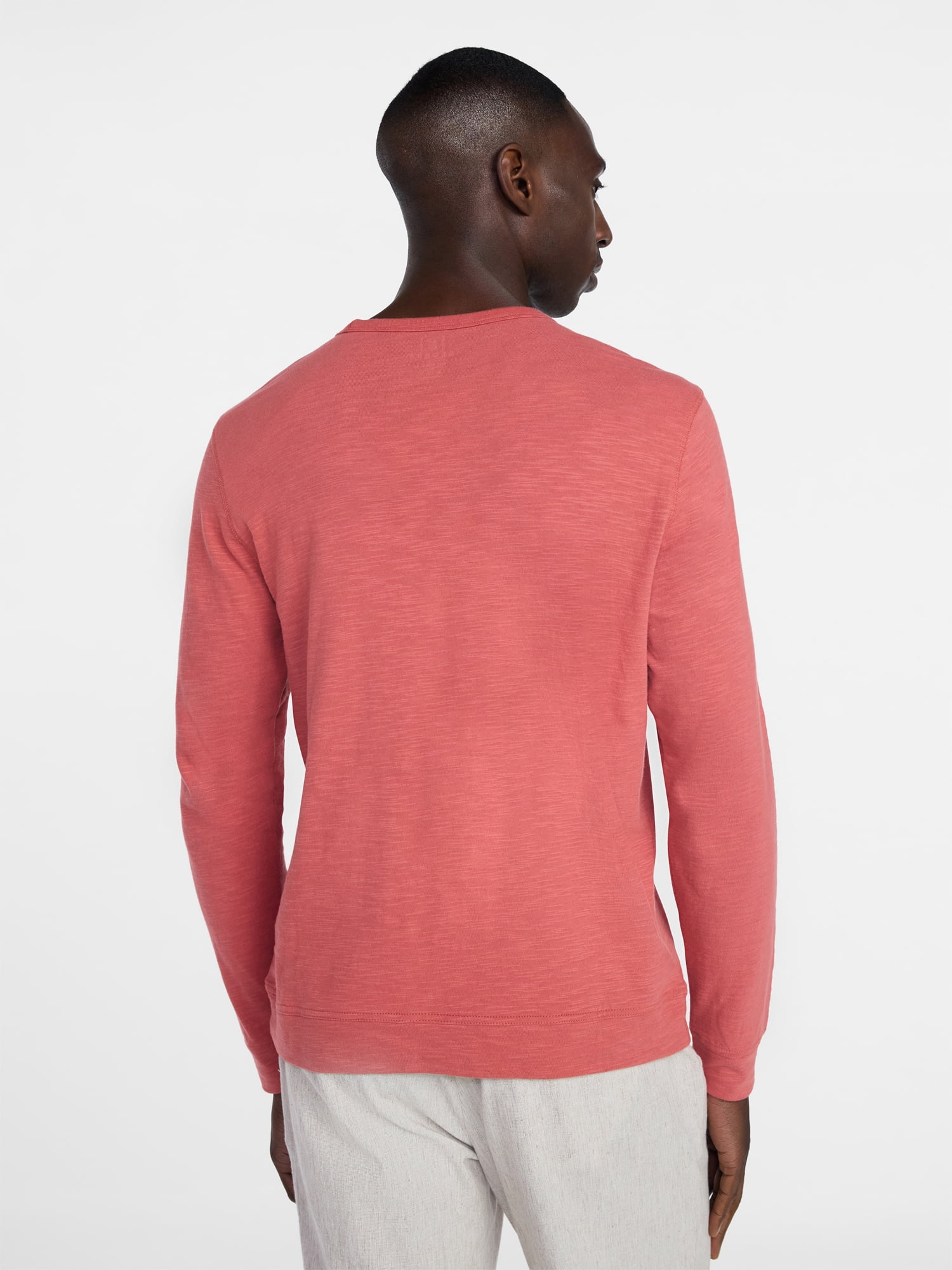 George Men's and Big Men's Slub Pocket Crewneck Tee with Long Sleeves, Size XS-3XL