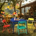 thumbnail image 2 of Homy Casa Kids Picnic Table and Chair Set, Foldable Metal Frame for Camping Party or Backyard Play Set, 2 of 9
