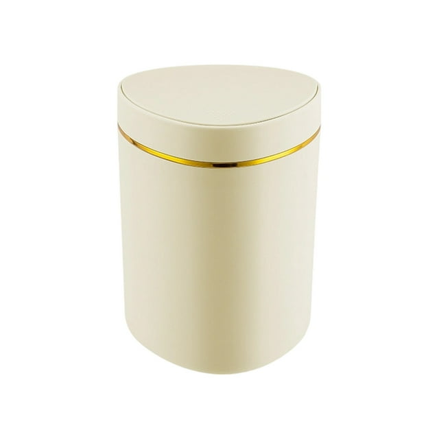 Kjfeif Mini Desktop Trash Can with Press Lid, Compact Small Garbage Bin for Desktop Storage, Perfect for Dresser, Home, Office, Kitchen, Tabletop, Bedroom and Daily Household Use