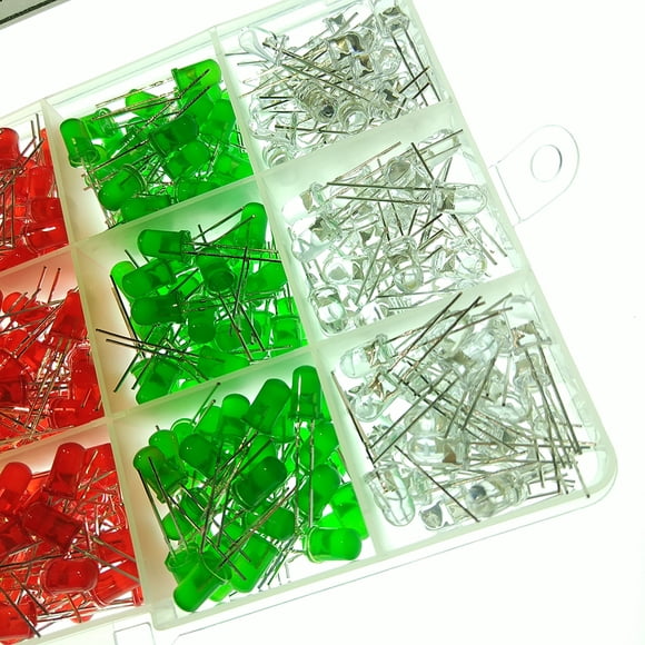 500 Uds luces de diodo LED 5 colores 5mm diodos emisores de luz Kit surtido de bombillas redondas difusas Jadeshay A