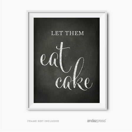 Let Them Eat Cake Vintage Chalkboard Wedding Party Signs