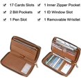 thumbnail image 2 of BOSTANTEN Leather Wallets for Women RFID Blocking Zip Around Credit Card Holder Phone Wristlet Clutch, 2 of 13